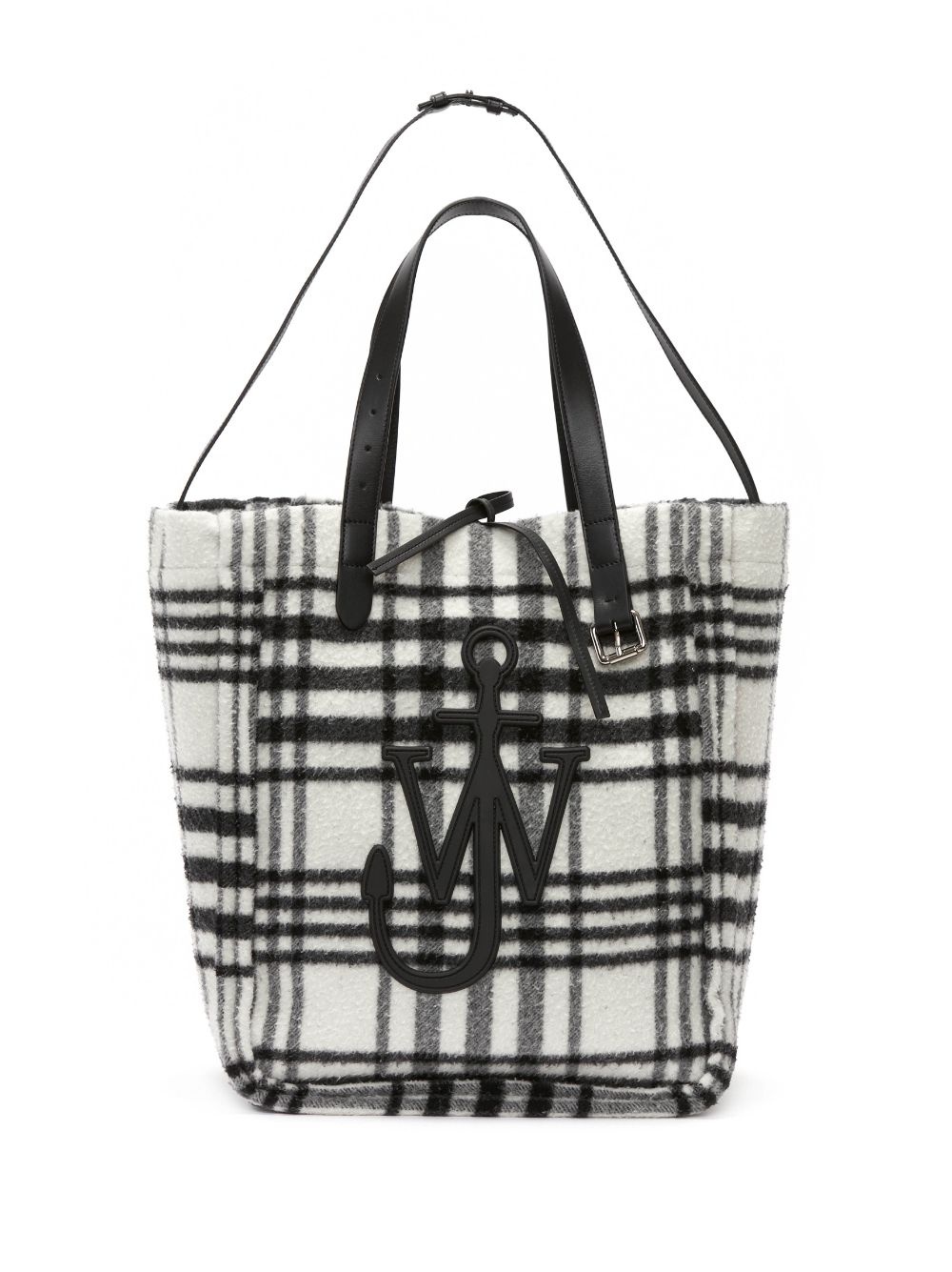 Belt check-print tote bag - 5
