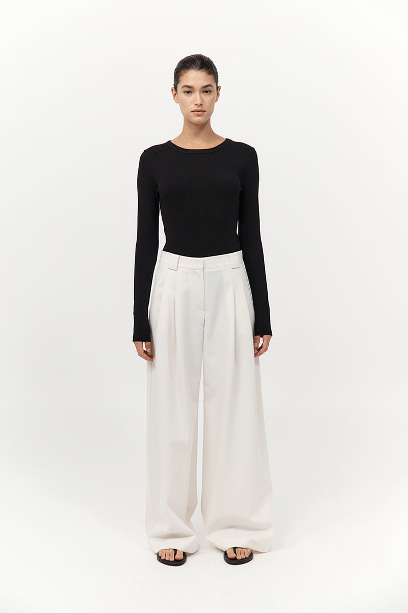 Organic Cotton Long Sleeve Top - Jet Black - 3