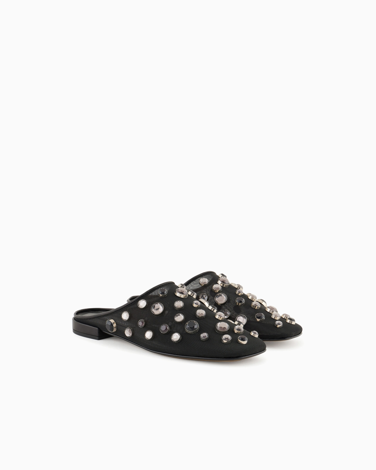 GIORGIO ARMANI X 10 CORSO COMO MULES IN MESH AND ENCRUSTED RHINESTONES - 2