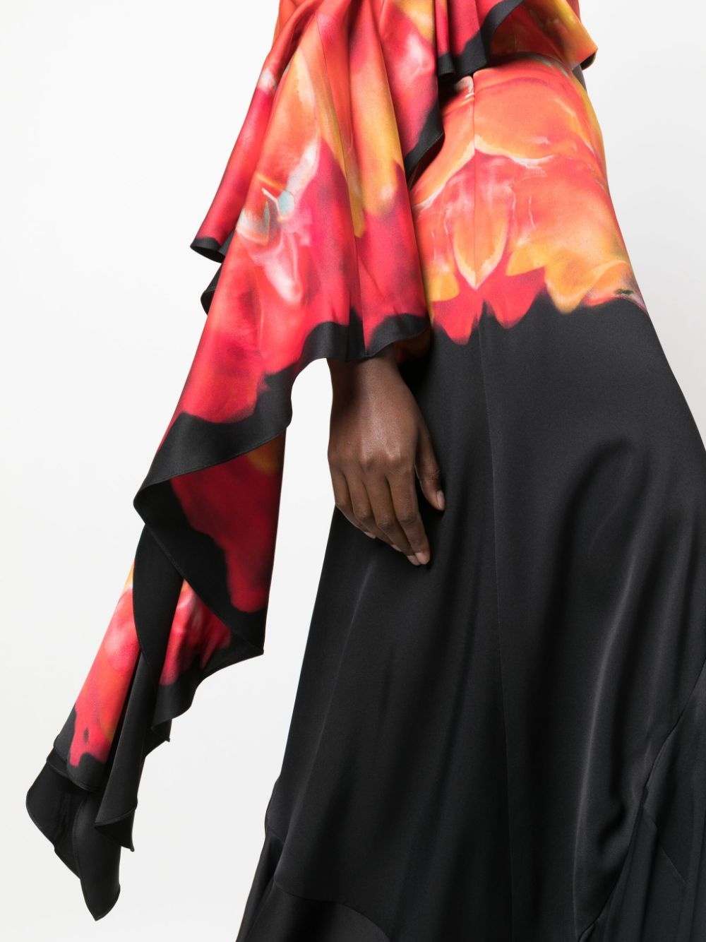 Solarised Orchid-print ruffled dress - 5