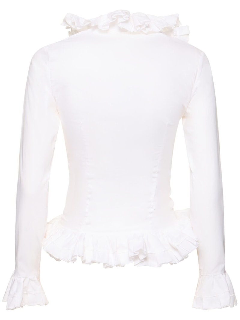 Ruffled poplin long sleeve shirt - 5