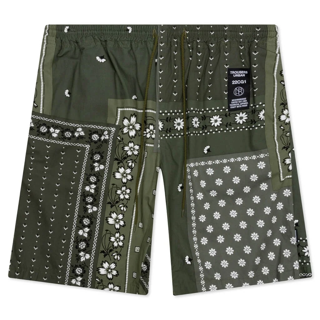 NEIGHBORHOOD BANDANA CHOPPED SHORT - OLIVE DRAB - 1
