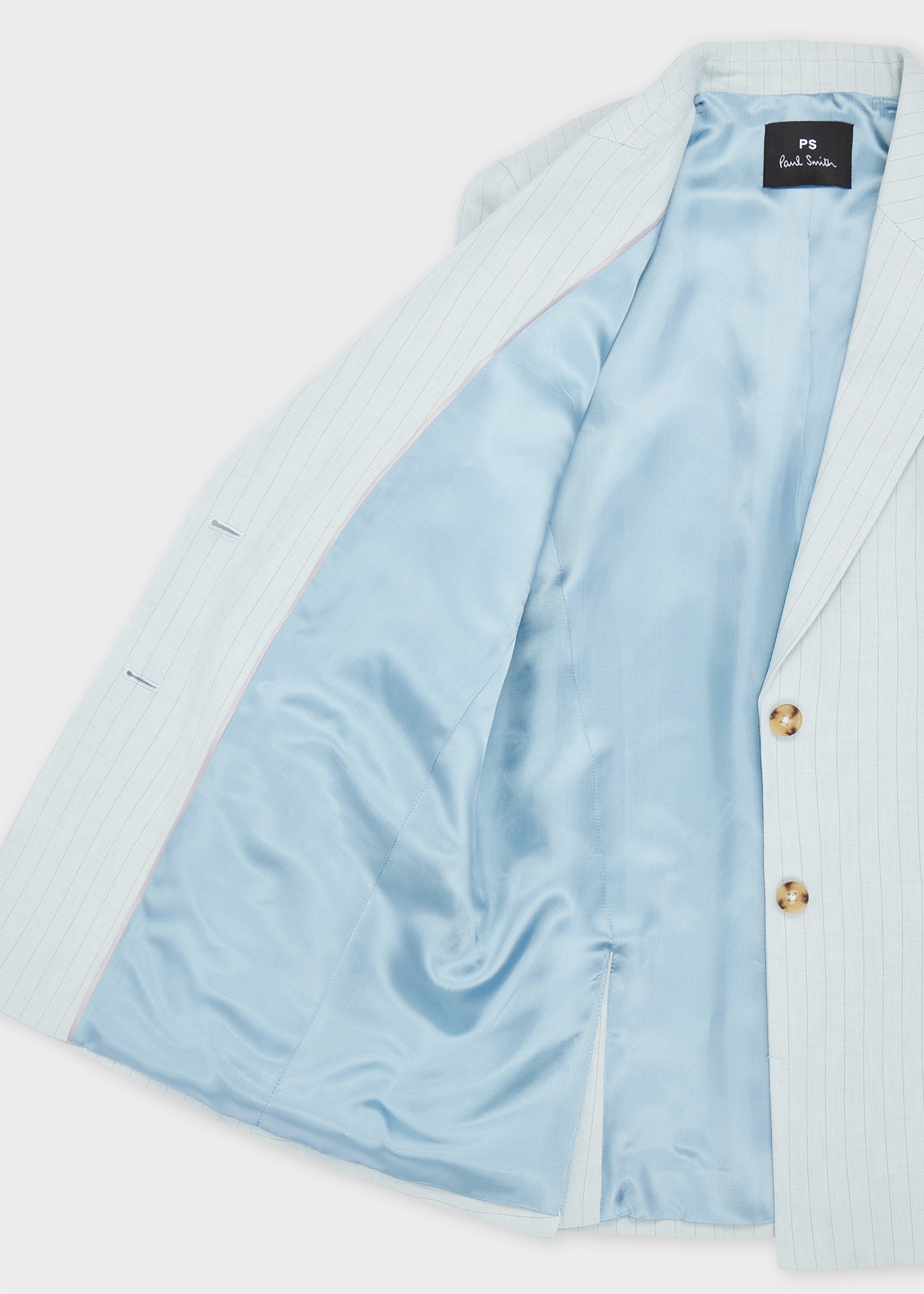 Women's Light Blue Pinstripe Suit - 4