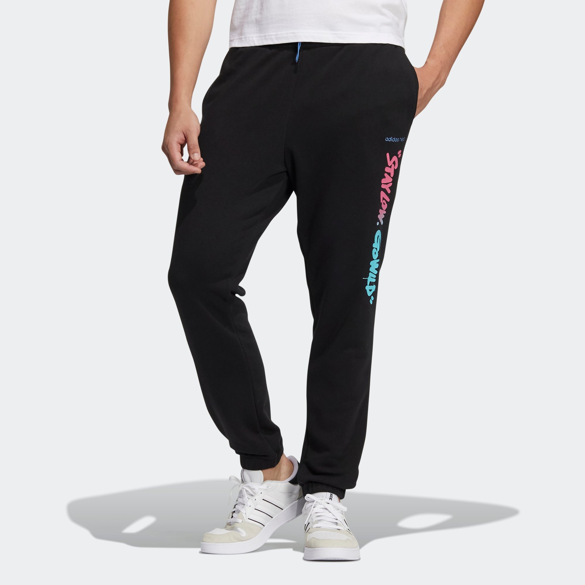 Men's adidas neo Radio W TP Multi-Color Logo Sports Pants/Trousers/Joggers Black HG9042 - 2