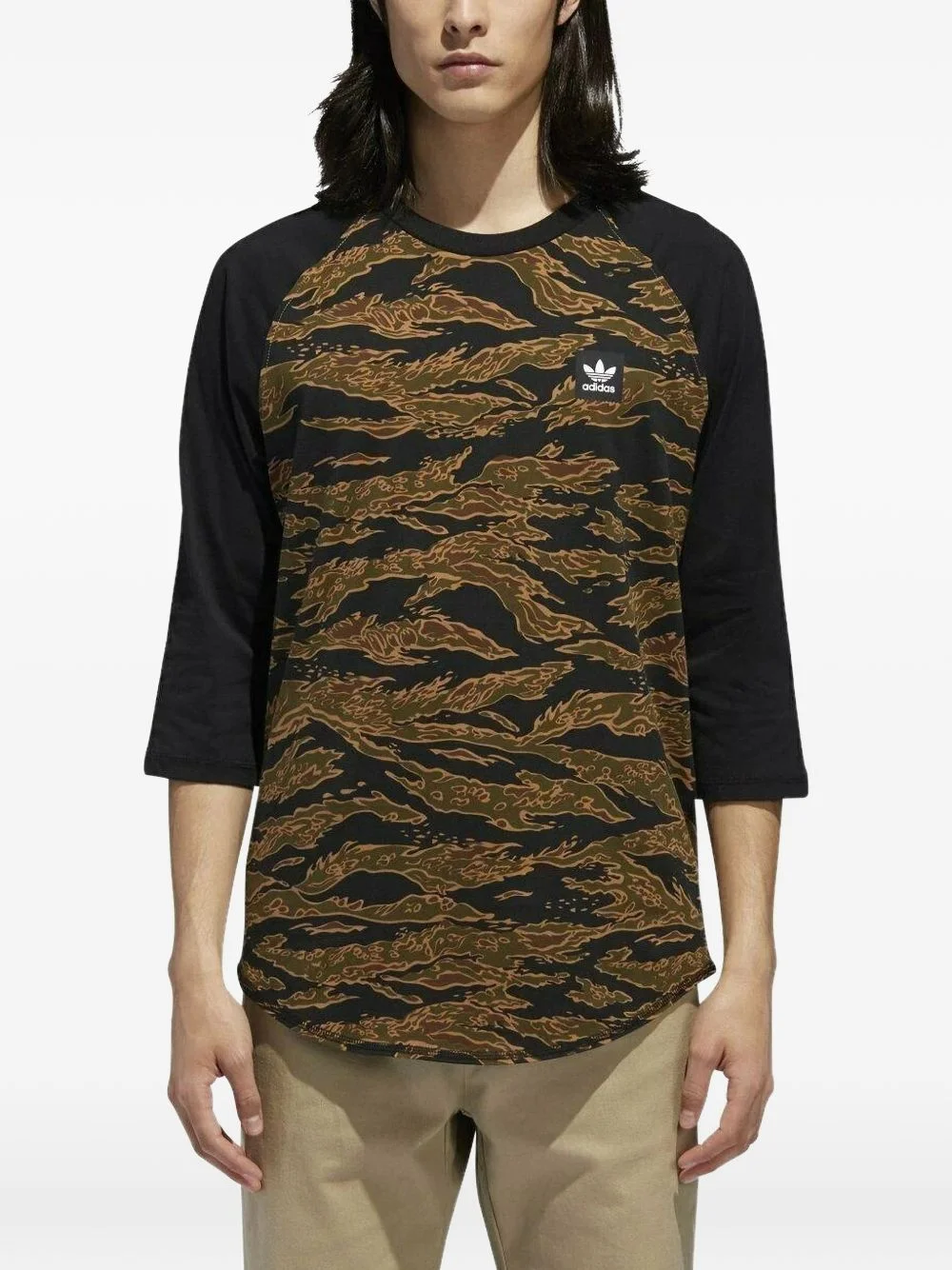 camouflage-print raglan-sleeve T-shirt - 1