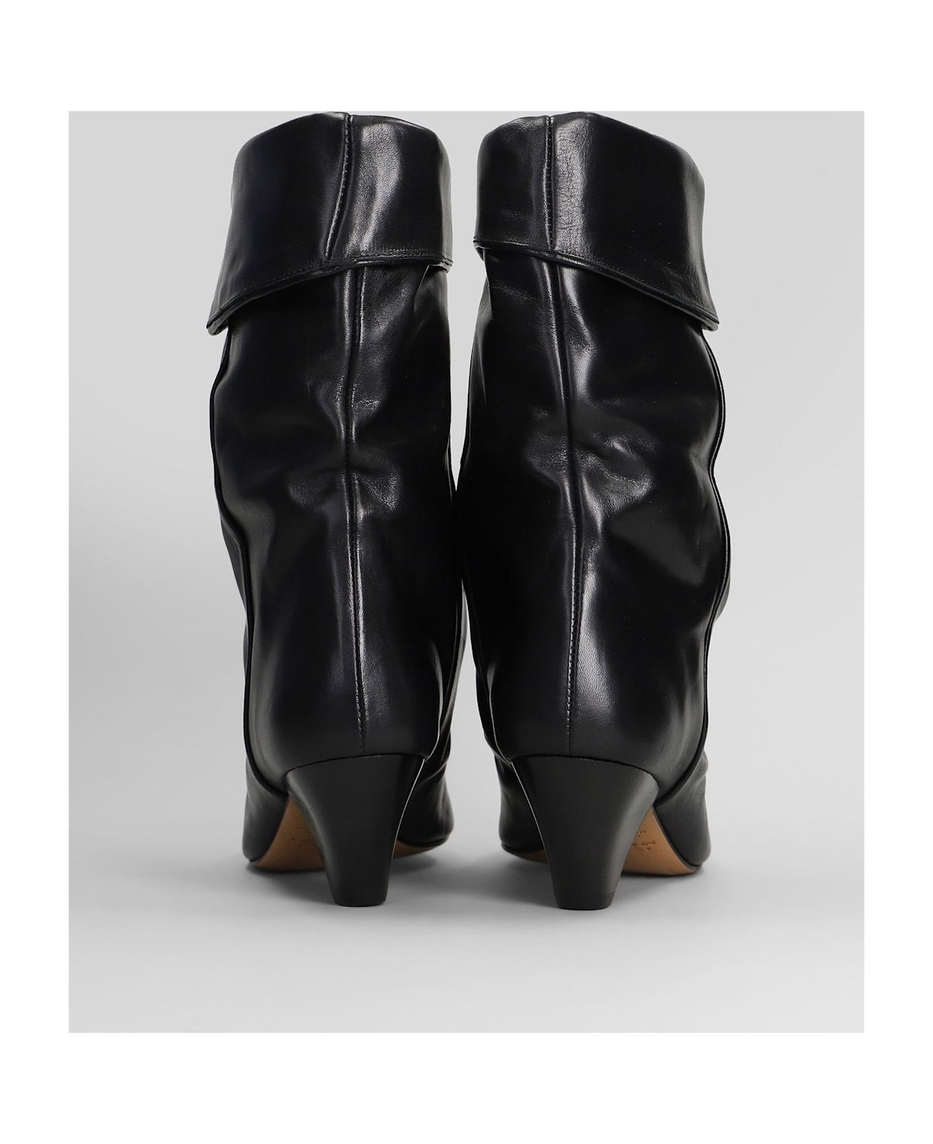 Dalby High Heels Ankle Boots In Black Leather - 4