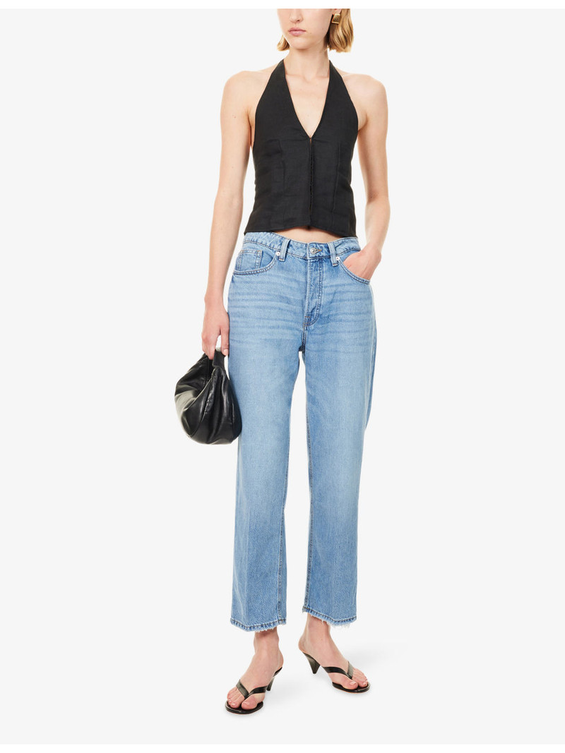 GOOD AMERICAN Weightless Boyfriend Straight-Leg Denim Jeans outlook