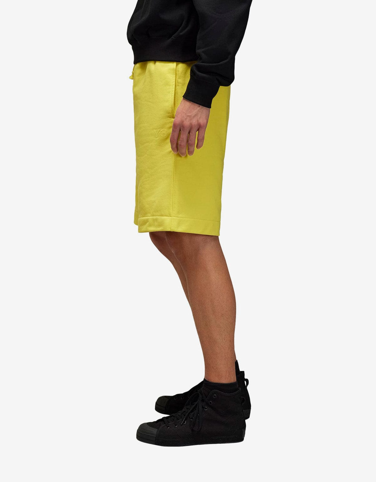 Y-3 Yellow Logo Sweat Shorts - 5