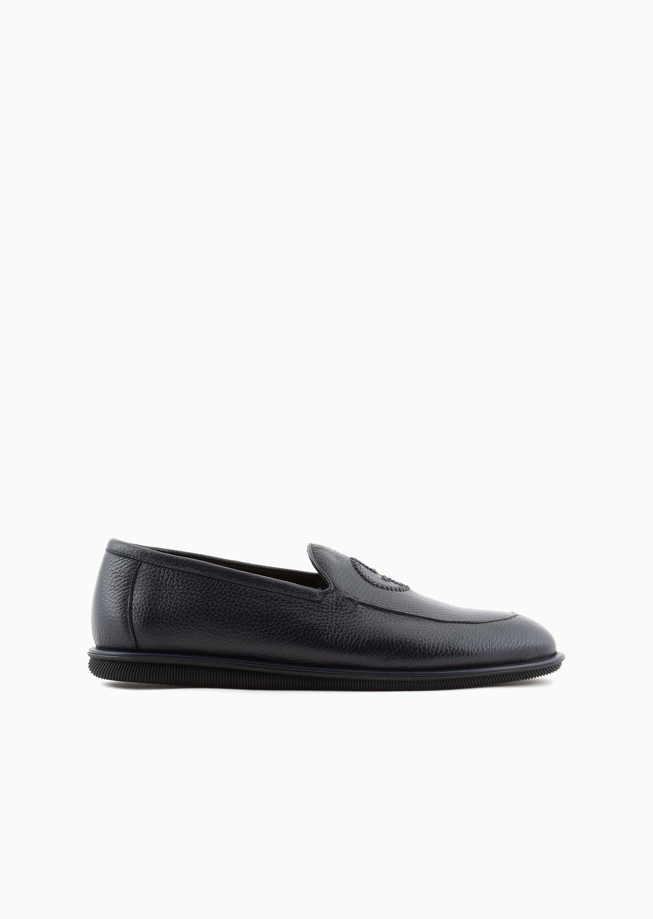 Deerskin loafers with embroidered logo - 1