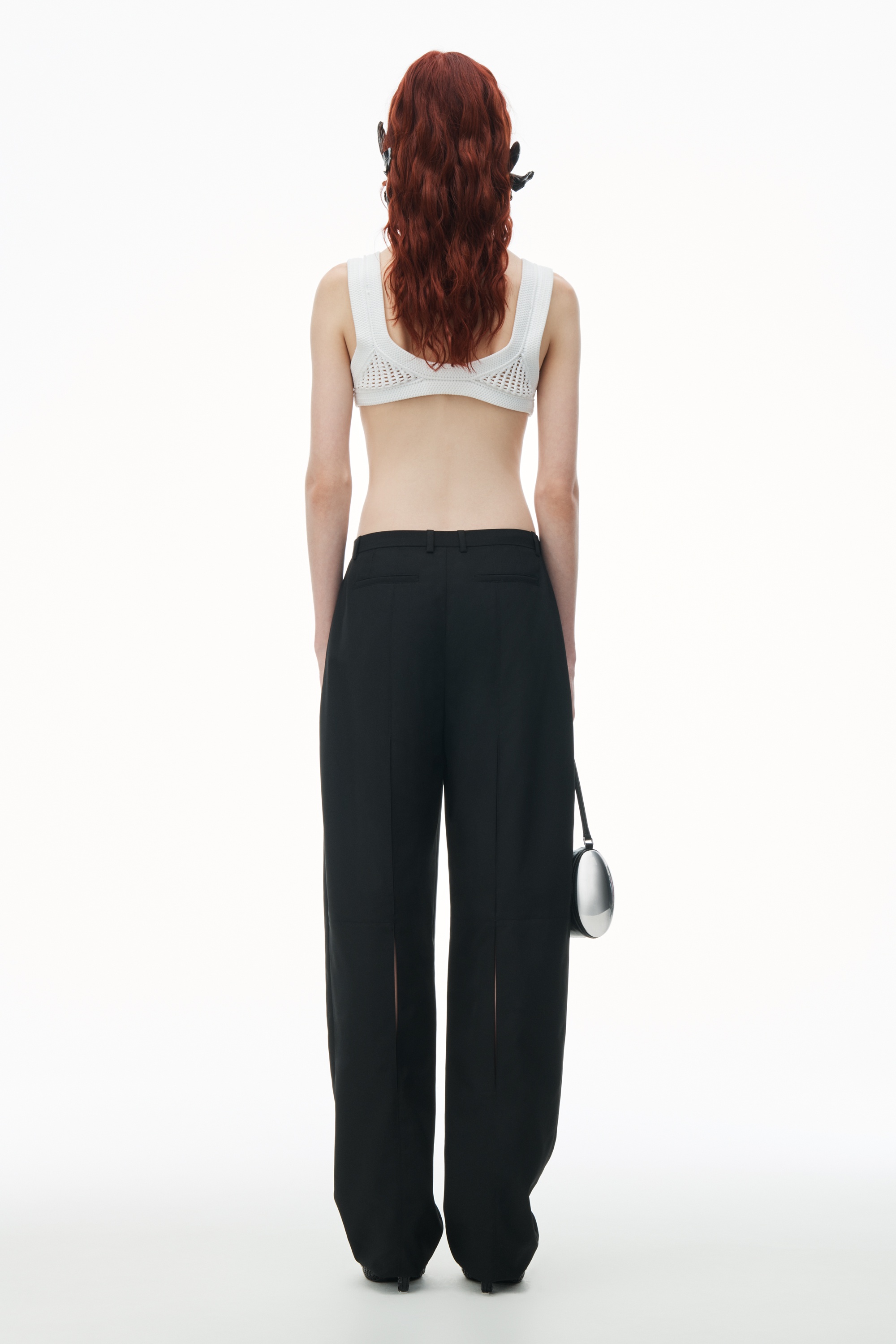 Low Waisted Tailored Trouser in Wool Blend - 5