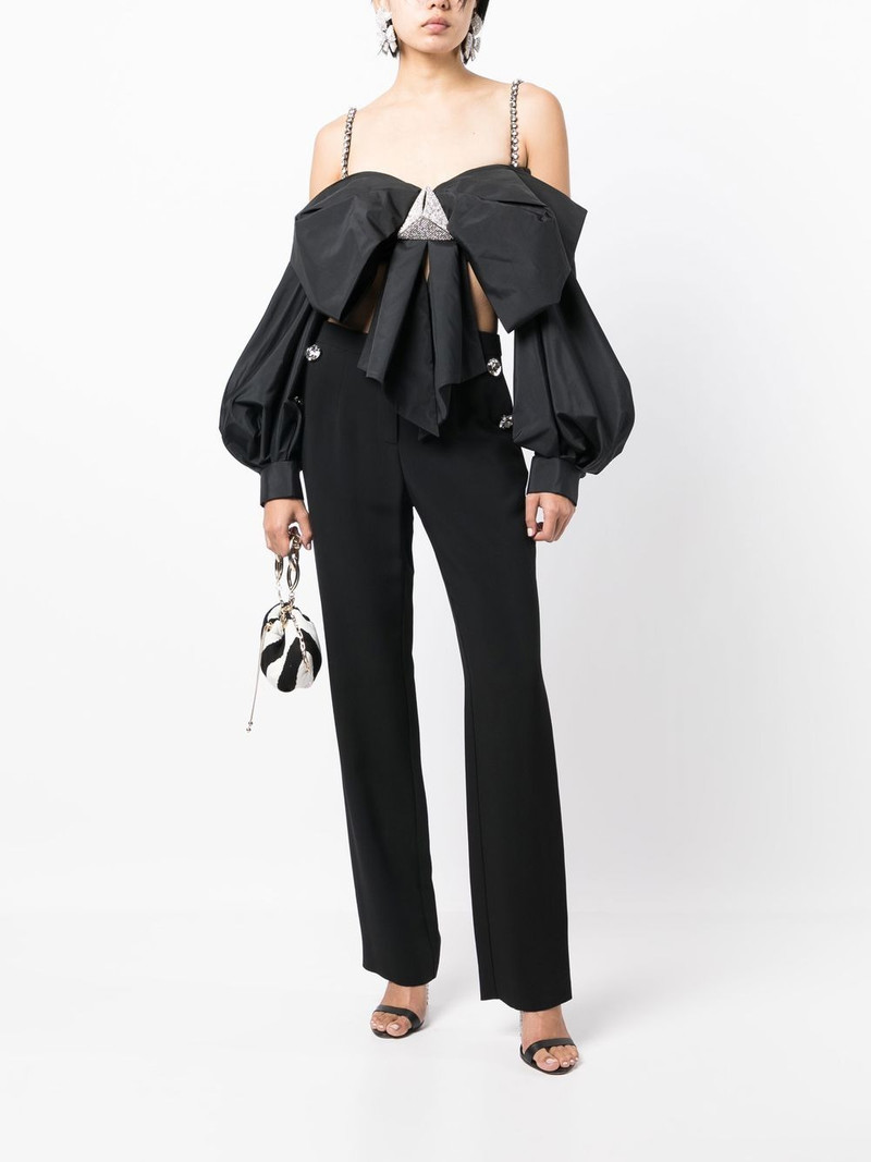 AREA oversized bow-detail top outlook