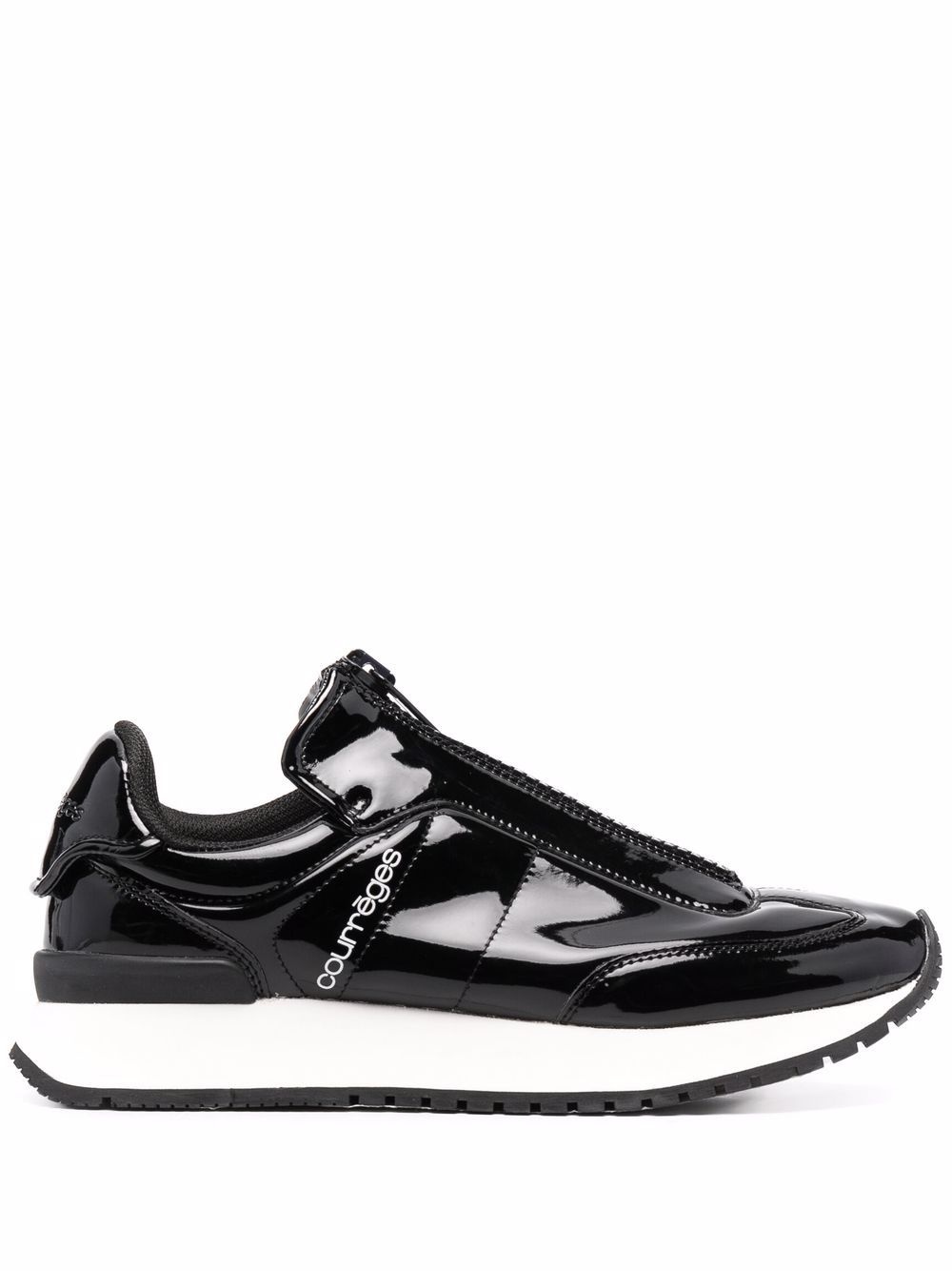 high-shine finish sneakers - 1