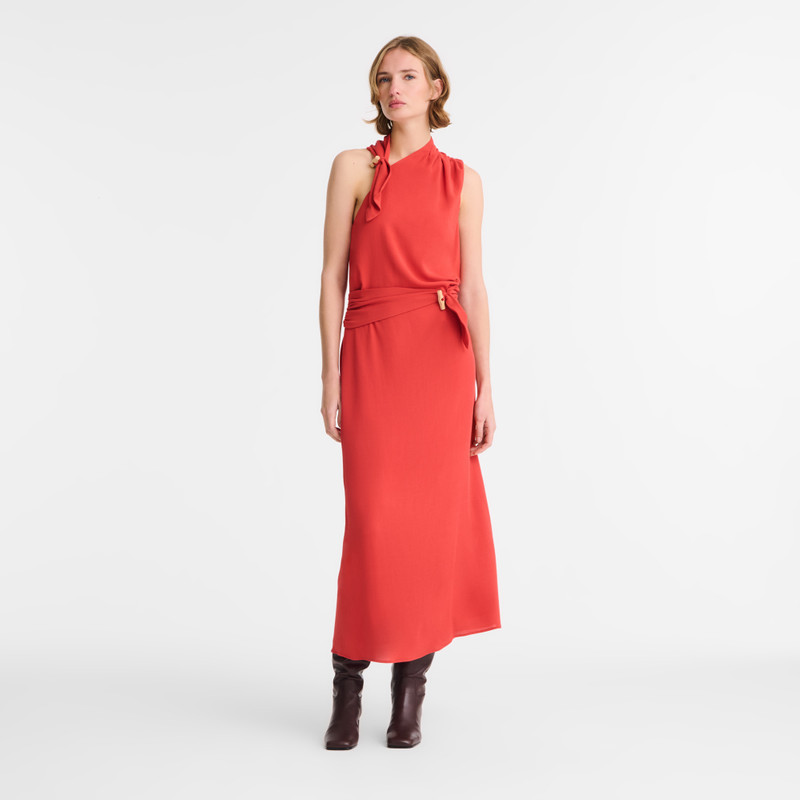 Longchamp Dress Red - Gabardine outlook
