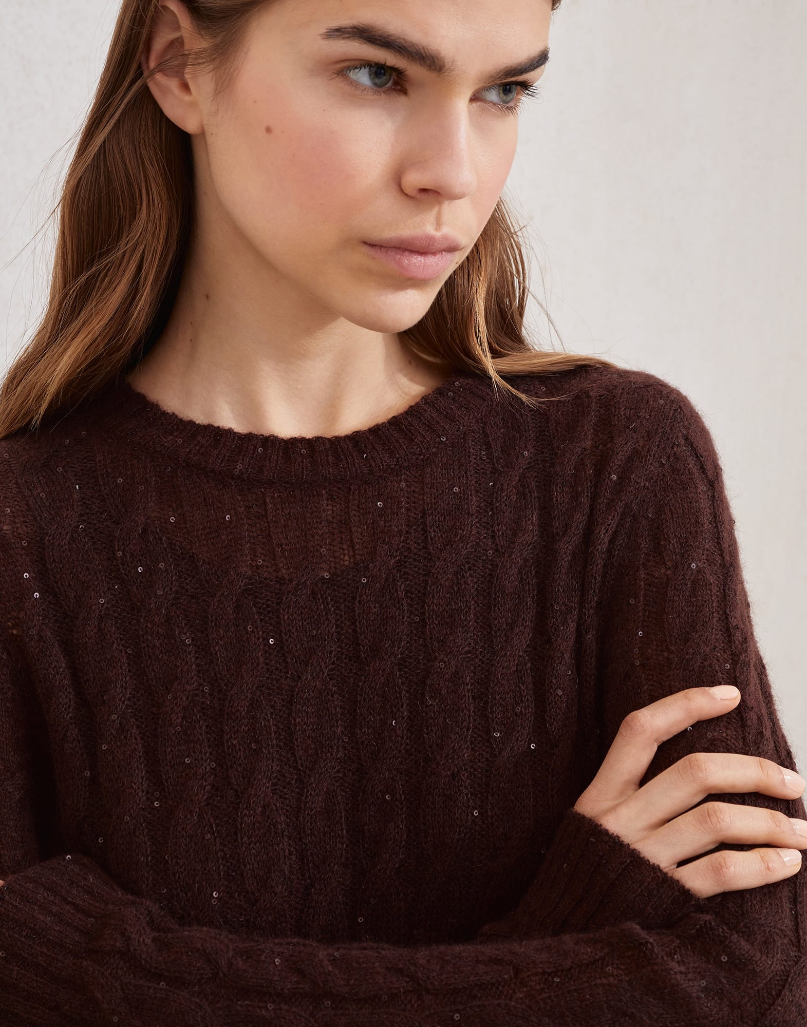 Mohair, cotton and wool dazzling cable knit dress - 3