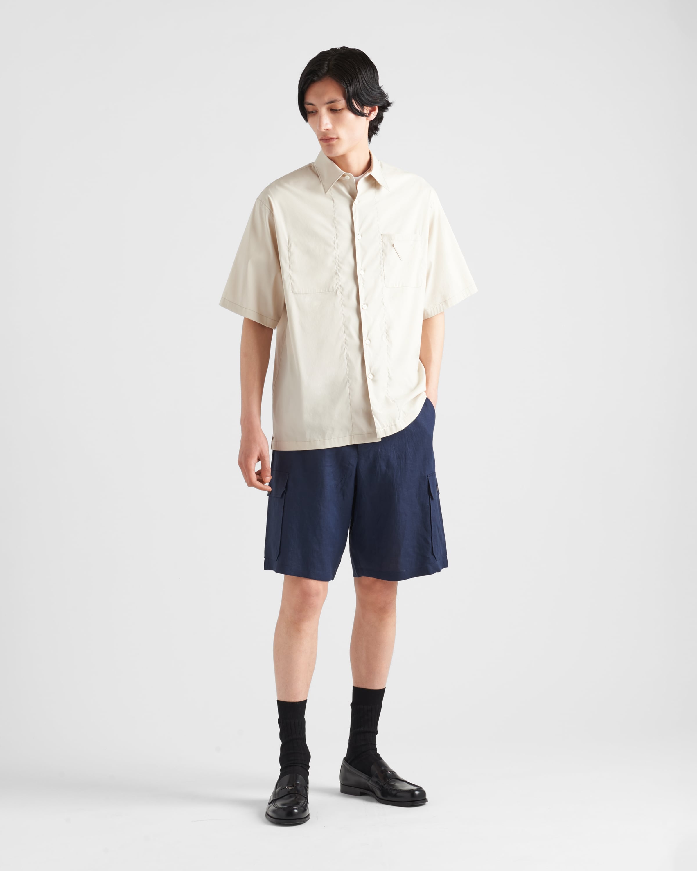 Short-sleeved stretch cotton shirt - 2