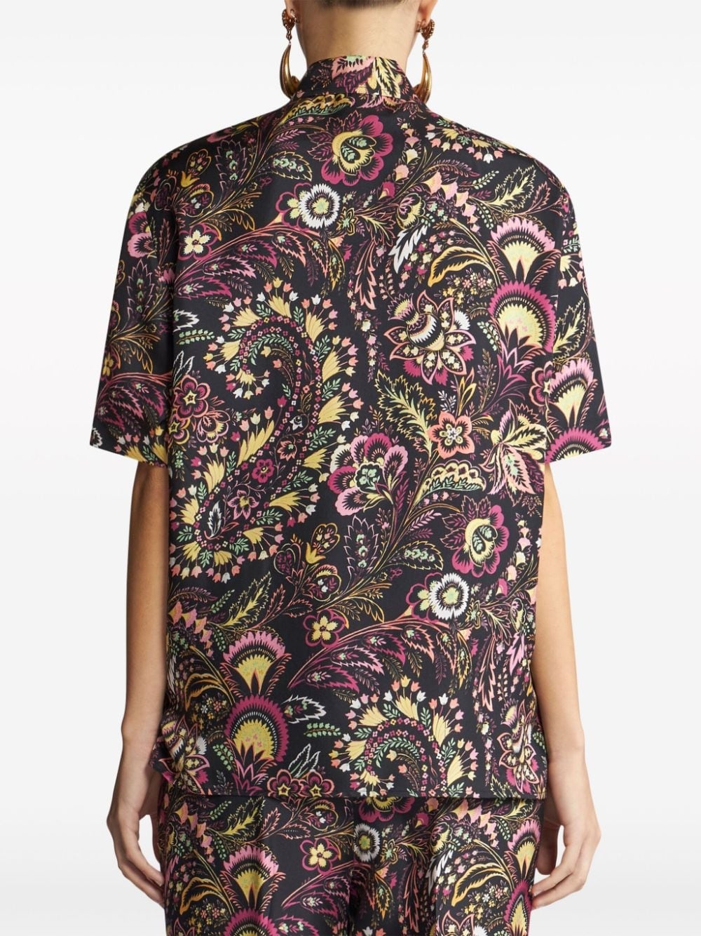 twill-print short-sleeved shirt - 4