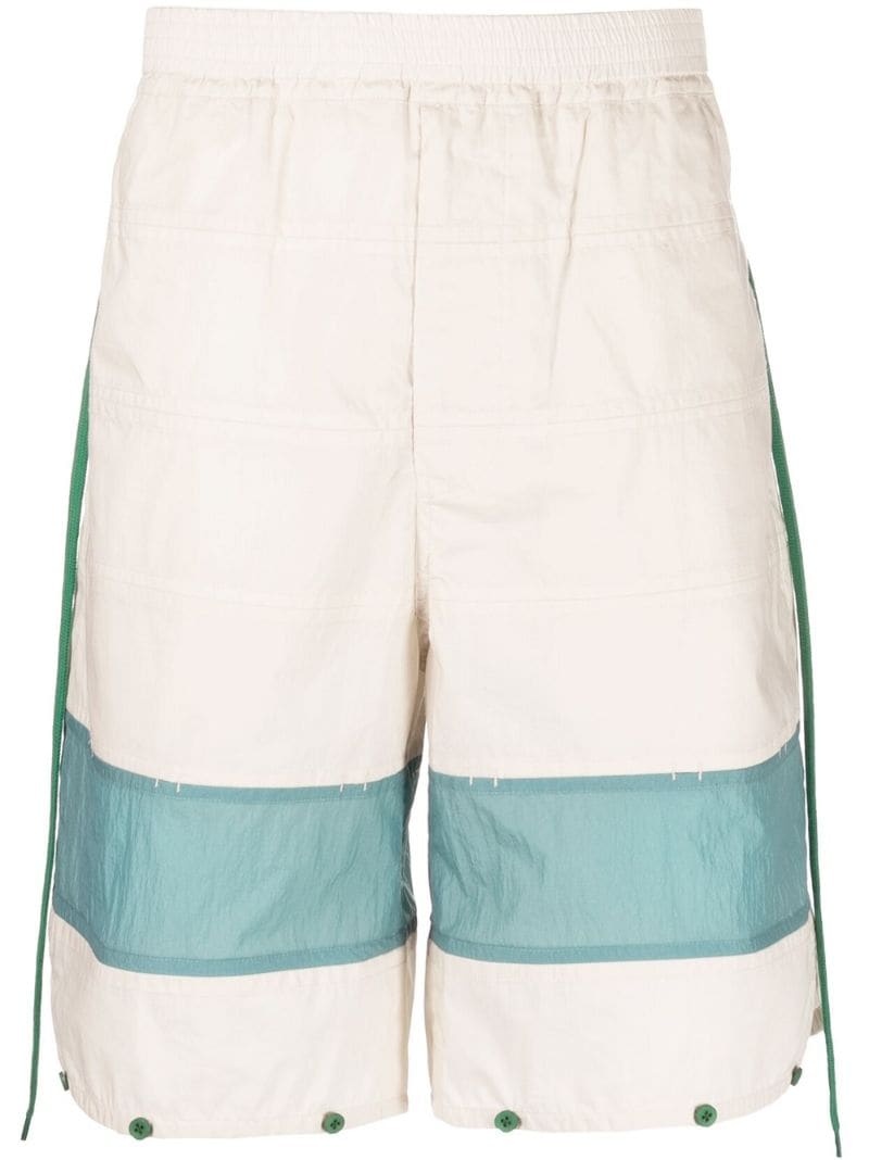 two-tone panelled shorts - 1