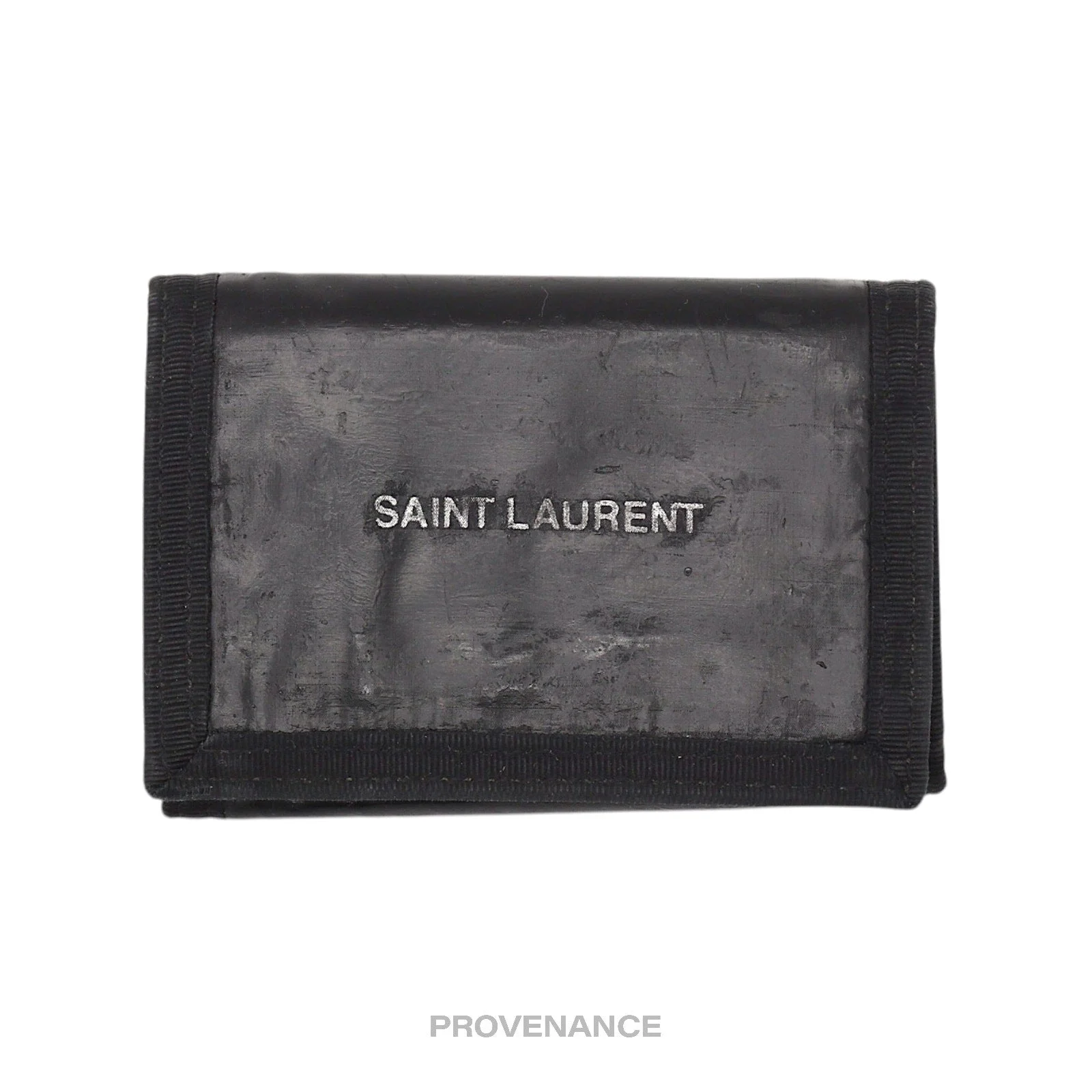 Saint Laurent Paris SLP Trifold Wallet - Black Technical - 1