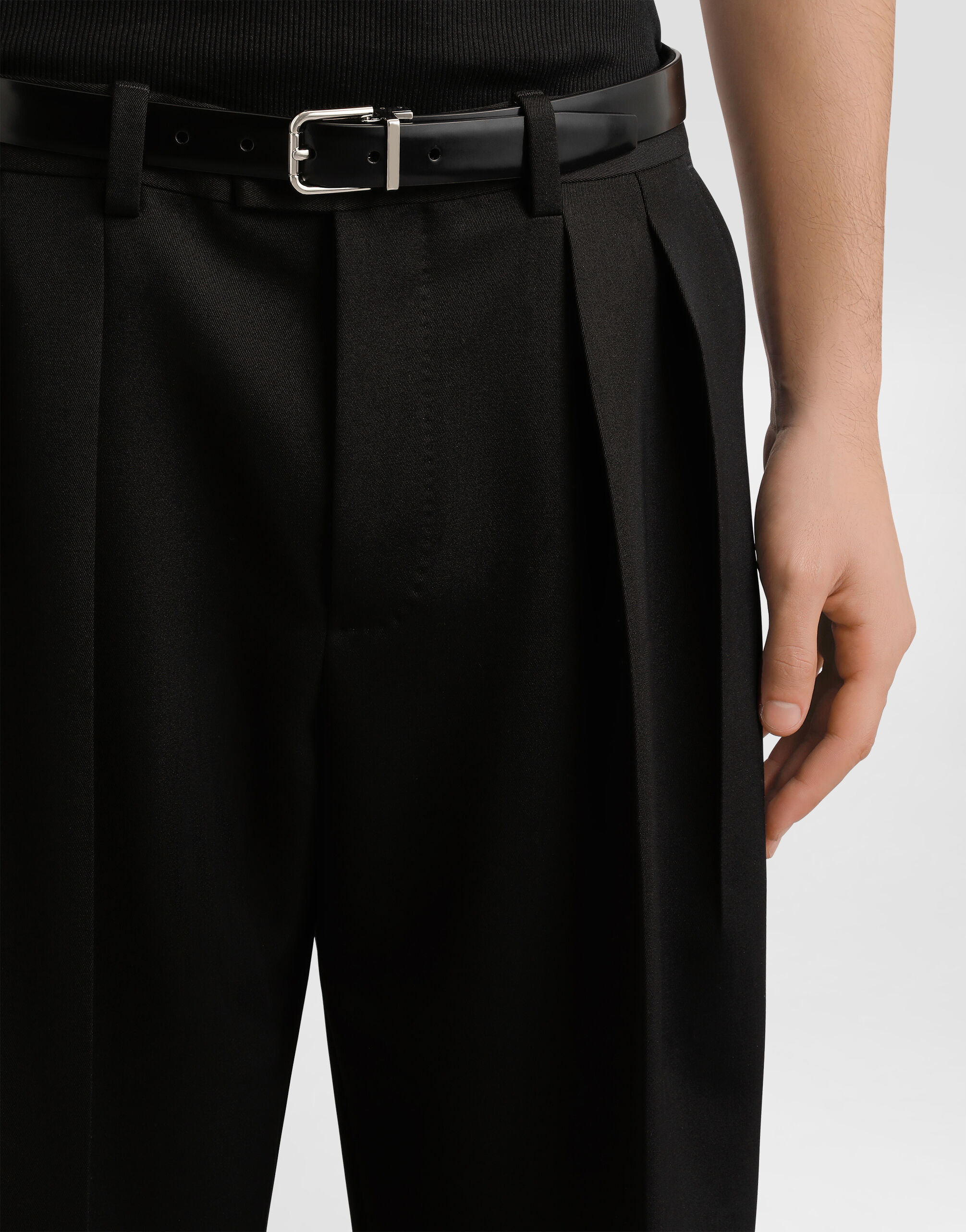 Wool gabardine trousers - 4