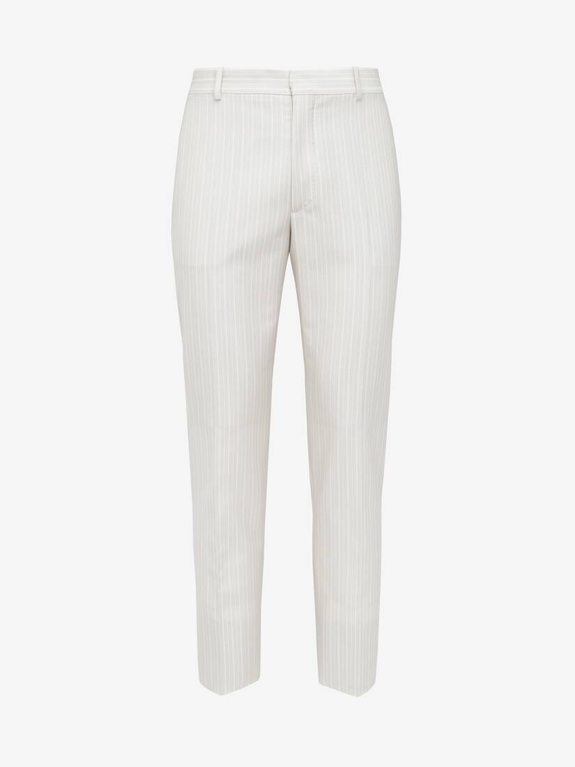 Men's Tailored Cigarette Trousers in Ice Grey - 1