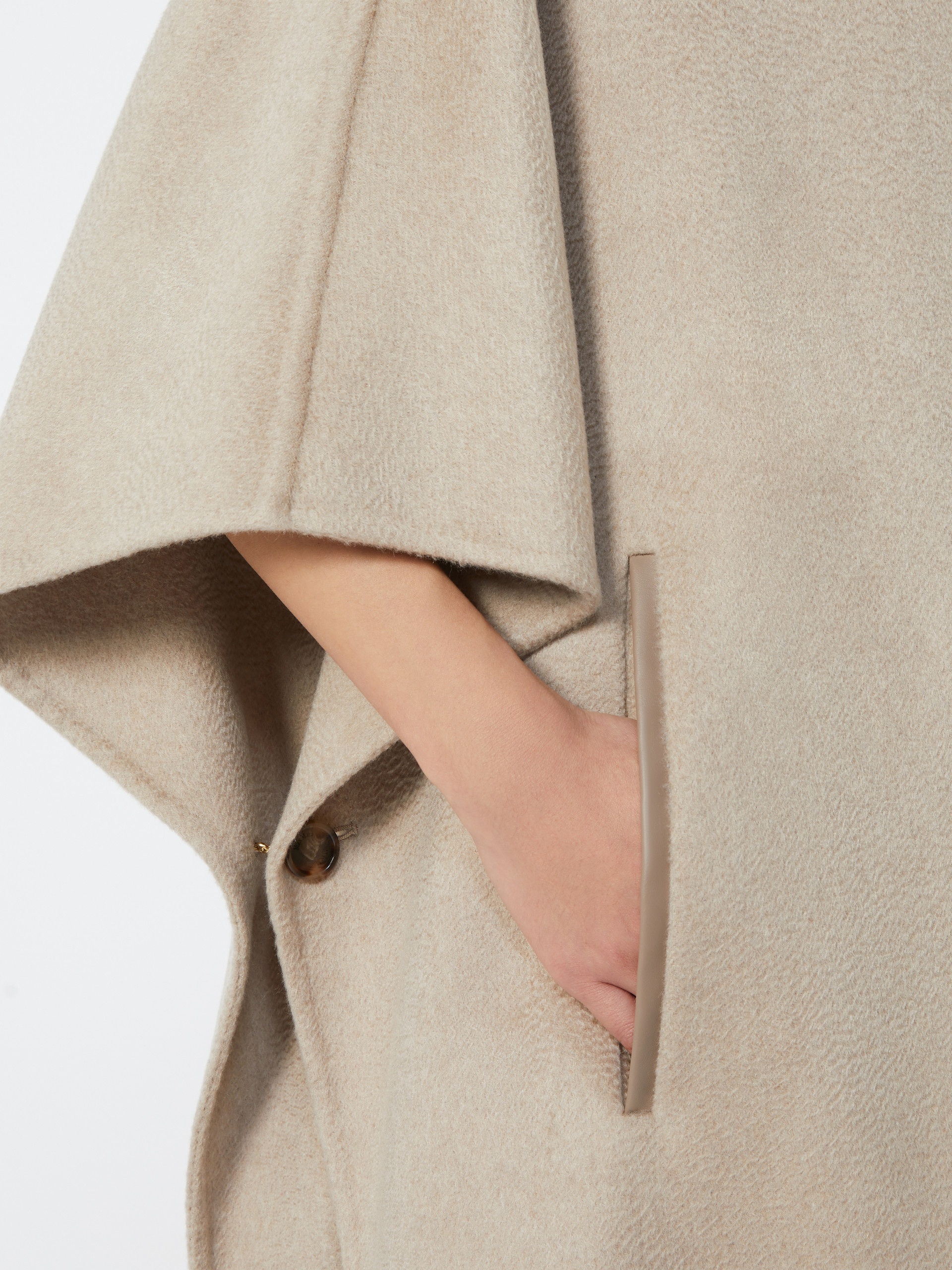 MORIANA Long cape in cashmere drap - 5
