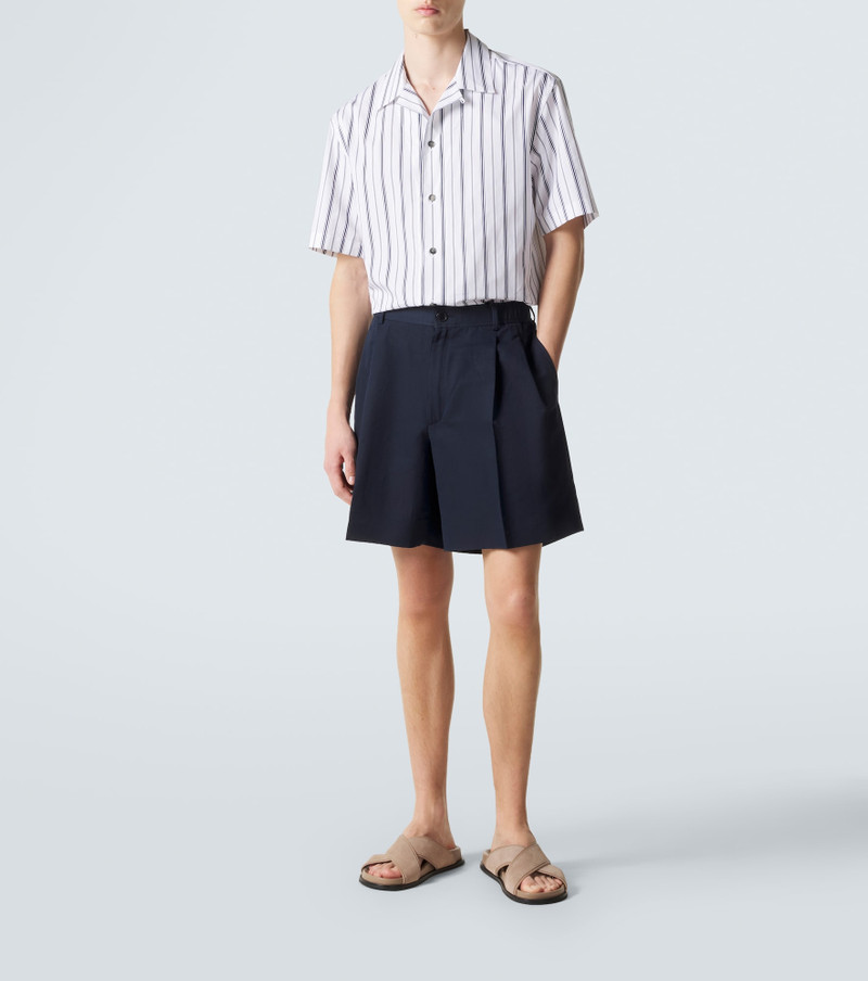 Brioni Striped cotton poplin bowling shirt outlook