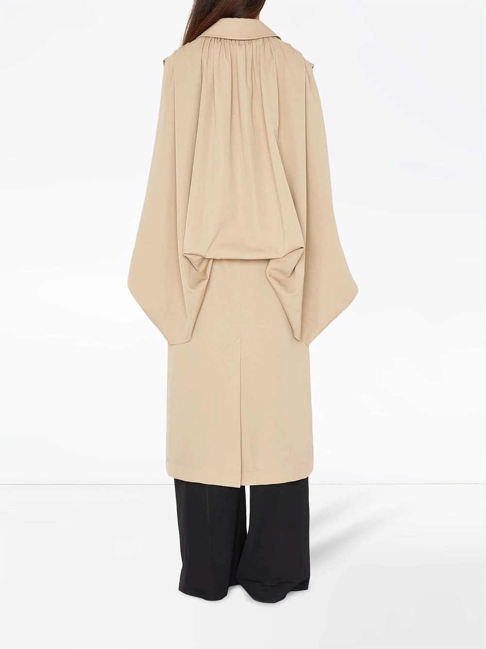 open-sleeve cape trench coat - 4