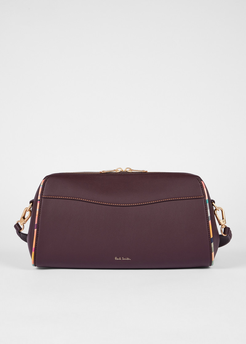 Paul Smith Women's Burgundy Inverted 'Dusky Swirl' Shoulder Bag outlook