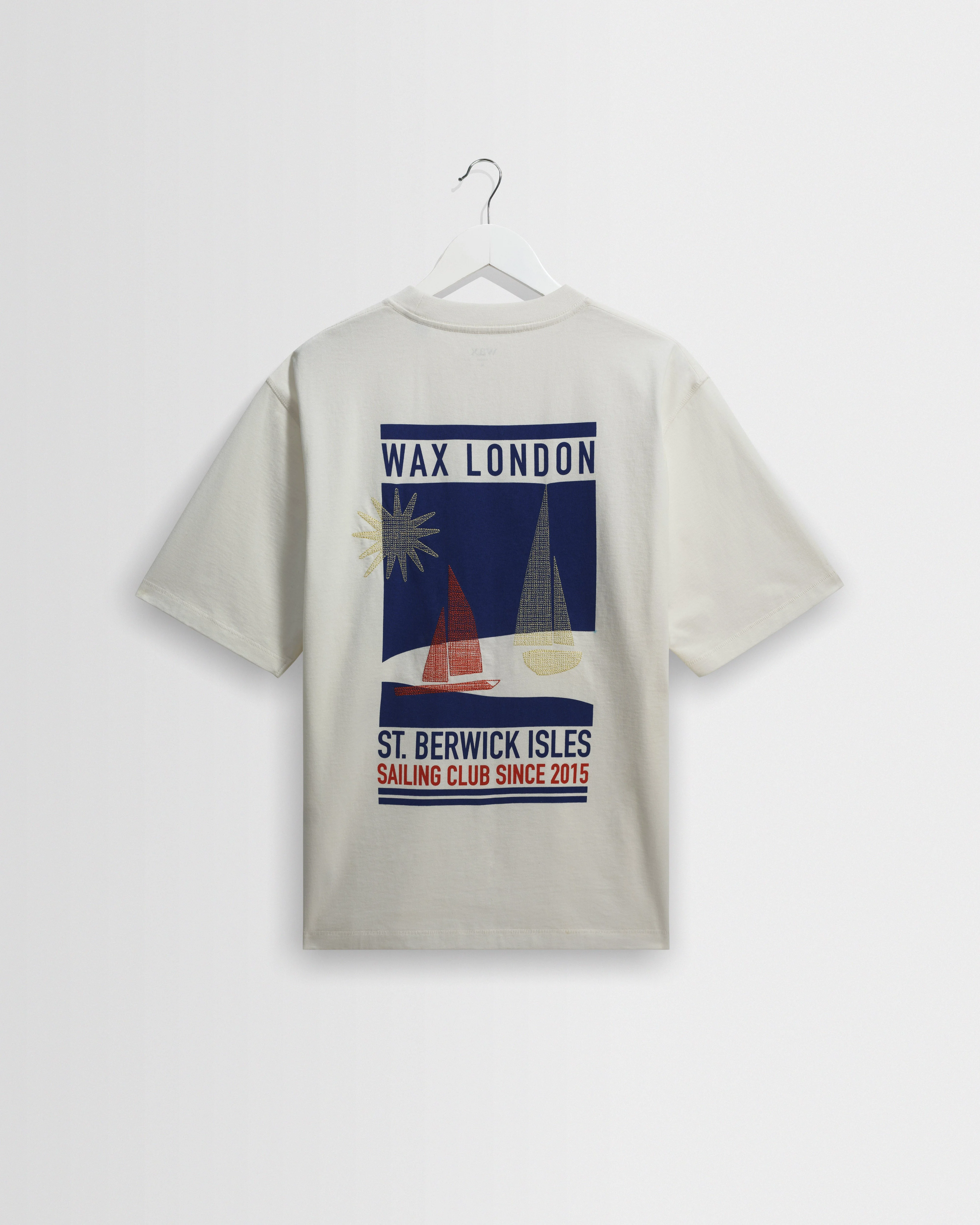 Milton - Off White Embroidered Sailing Graphic T-Shirt - 1