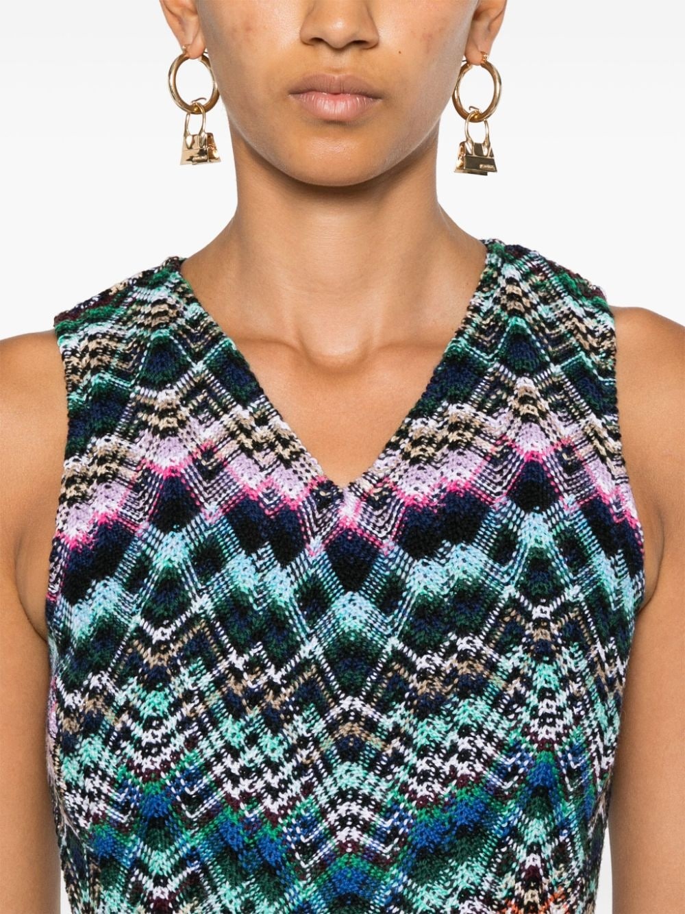 interwoven-design mini dress - 5