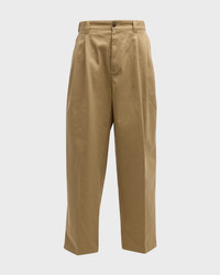 Maison Margiela Men's Pleated Chino Pants with Flannel Back