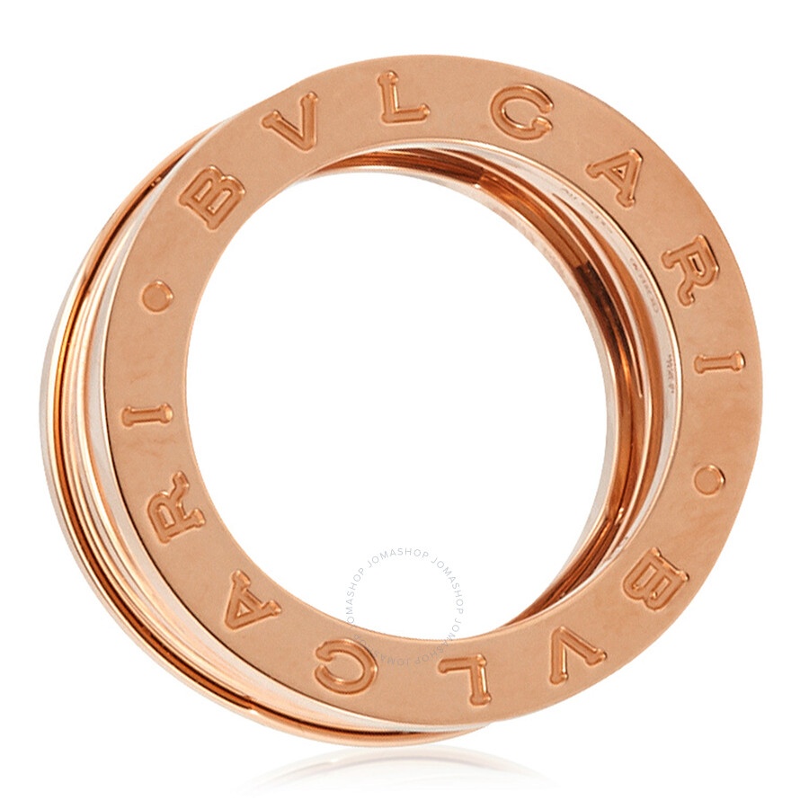 Bvlgari Ladies 18k Rose Gold B.Zero1 White Ceramic Ring, Size 53 - 3
