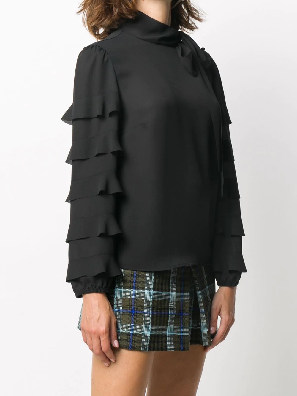 ruffle-detail long -sleeve blouse - 3