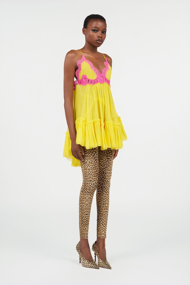 Chiffon Dress with Lace Detail 3