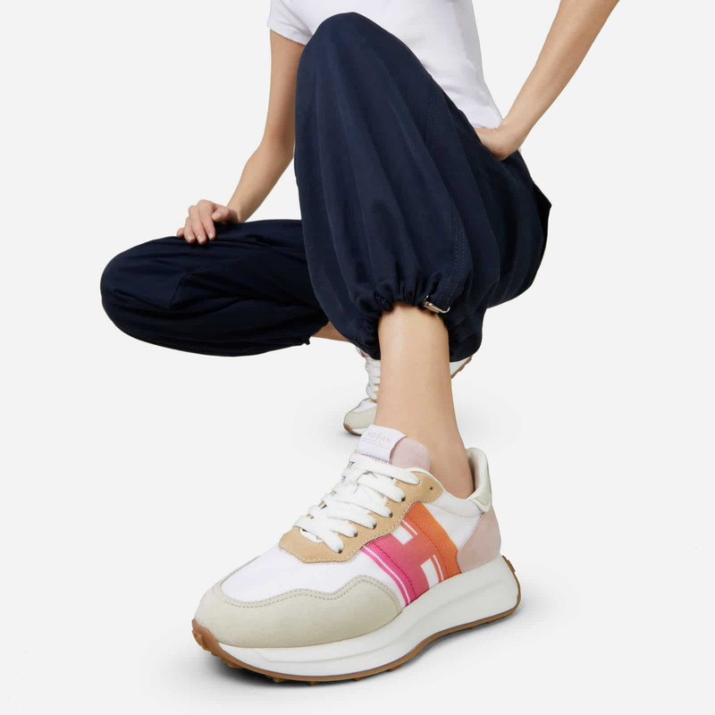 Sneakers Hogan H641 White Beige Pink 7