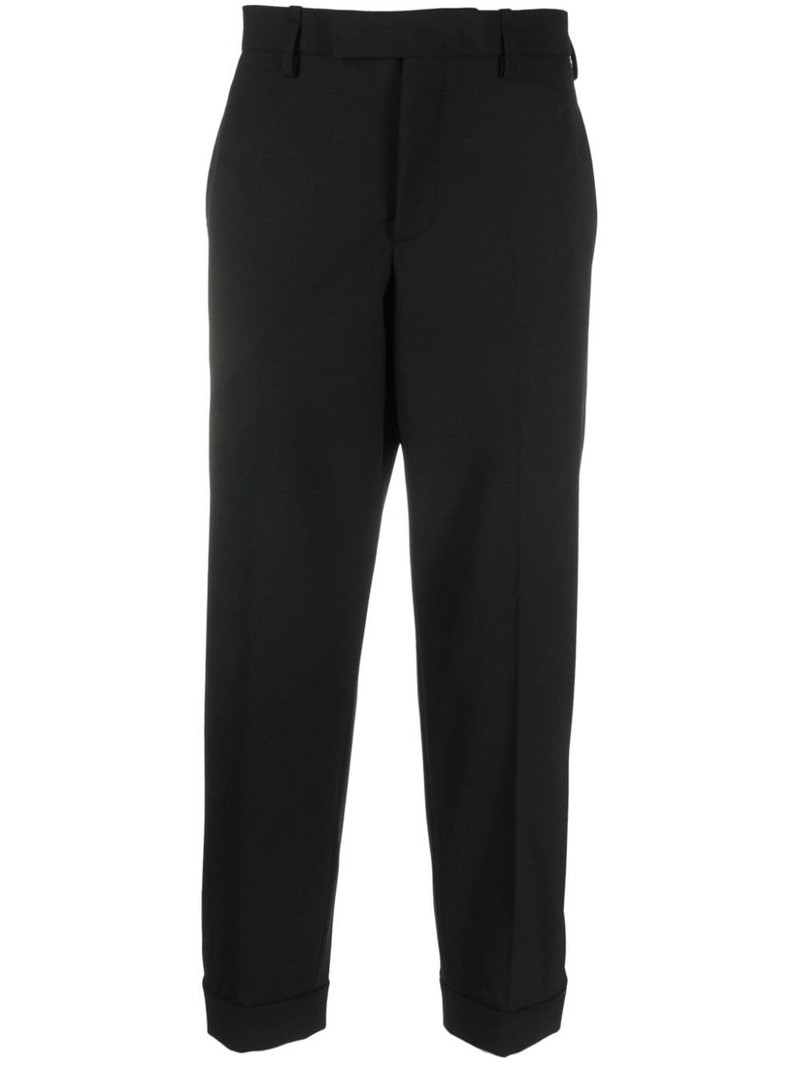 cropped gabardine tapered trousers 1