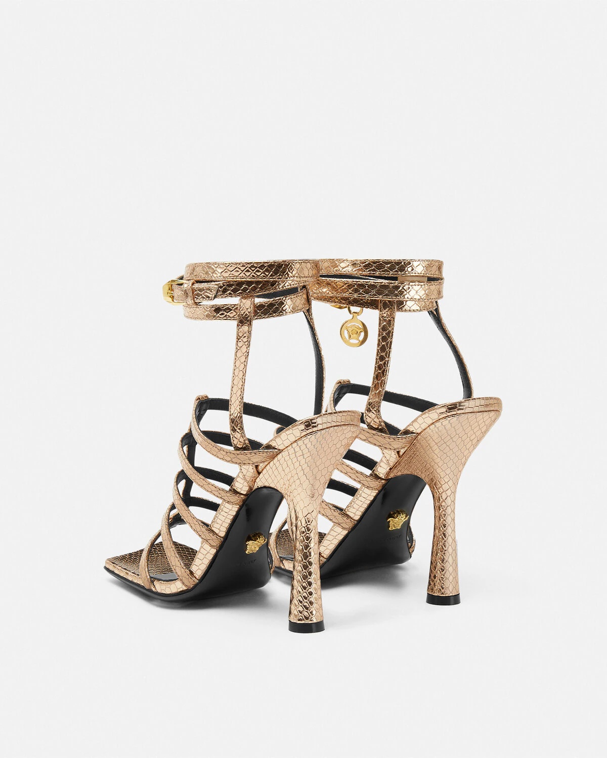 Lycia Snake-Effect Cage Sandals 110 mm - 4