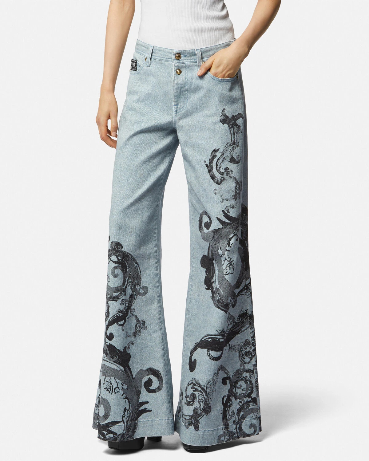Watercolor Couture Flared Jeans - 4