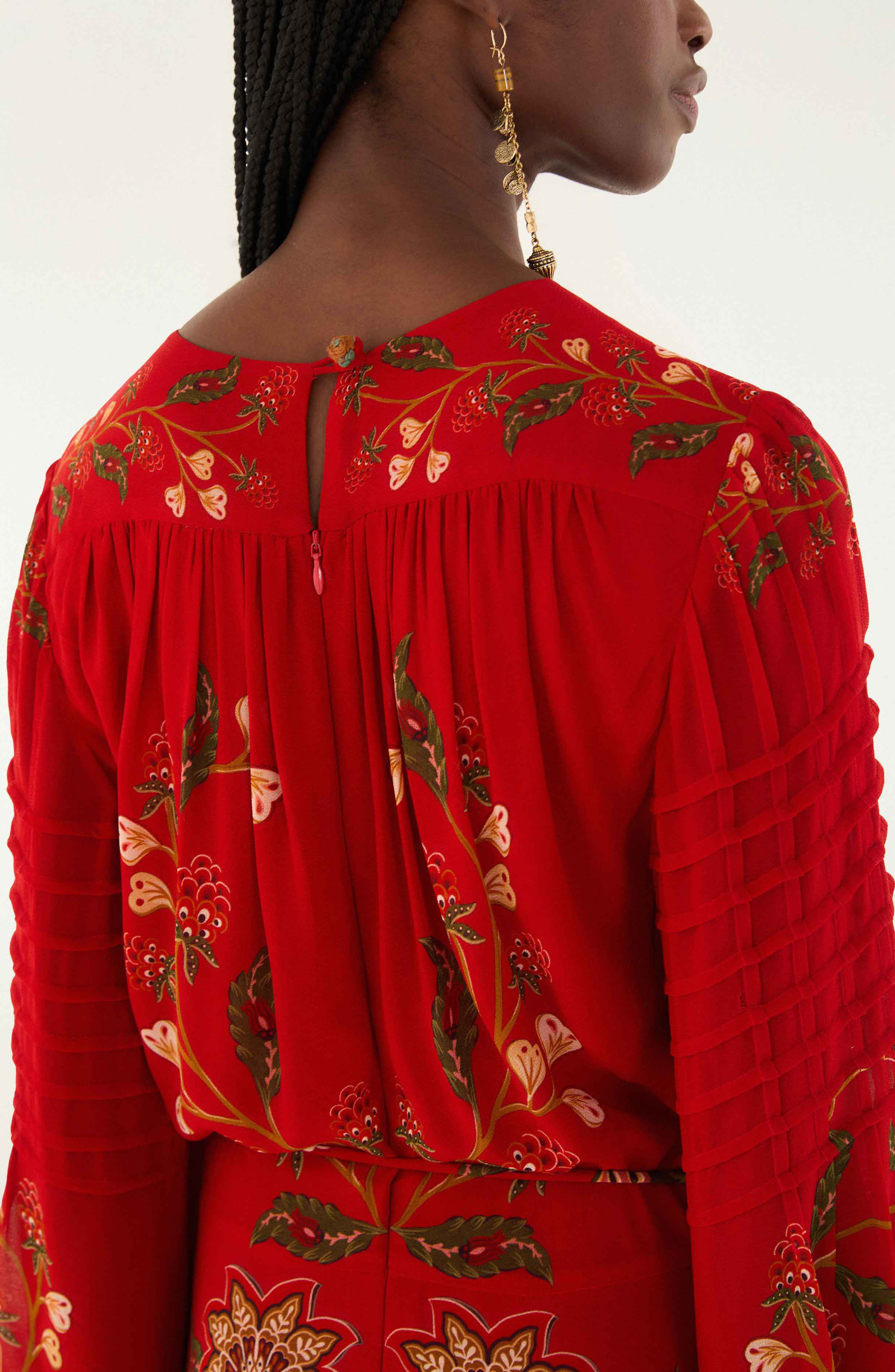 FARM Rio Berry Garden Long Sleeve Maxi Dress in Red at Nordstrom - 4
