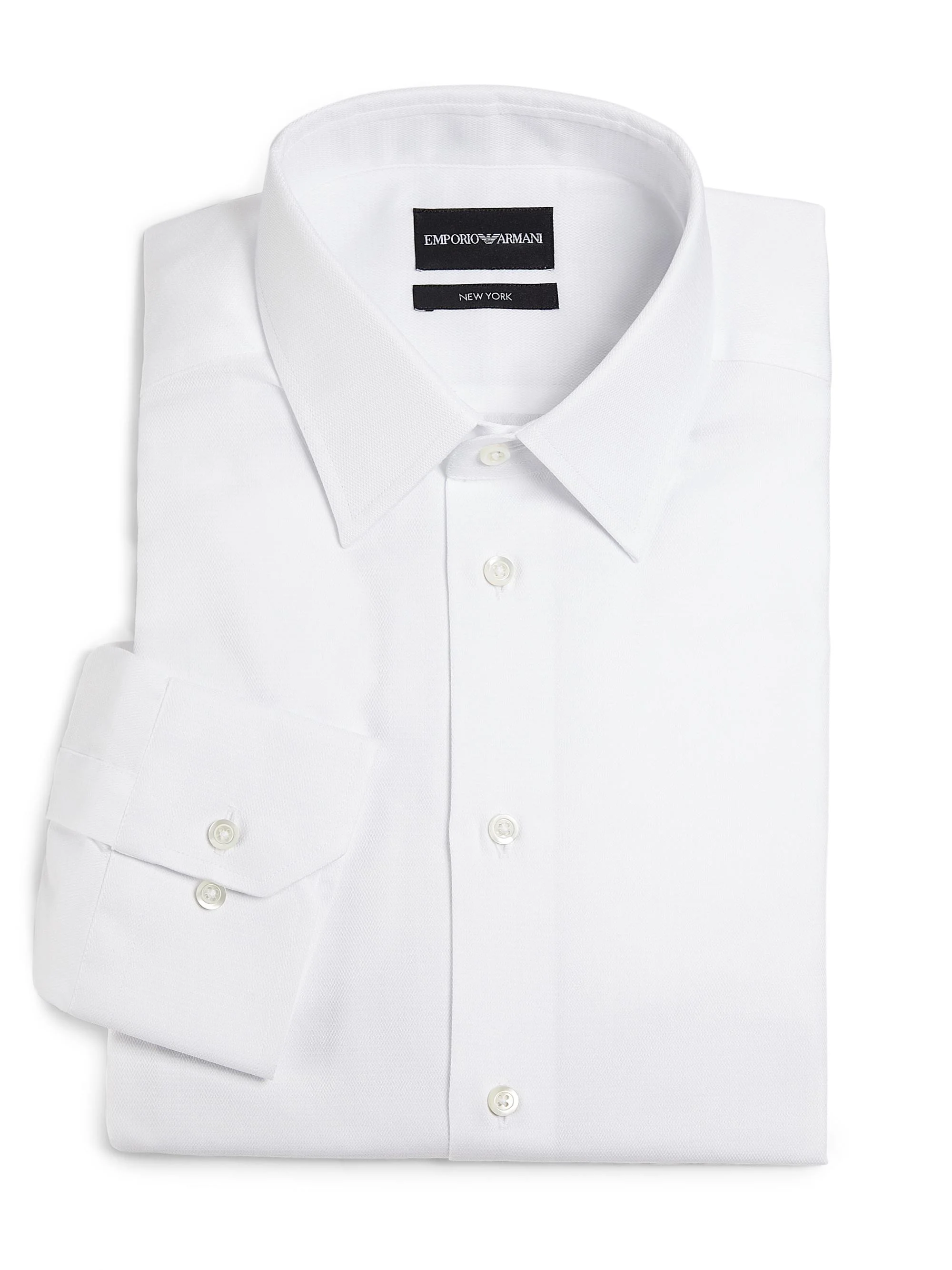 Men's Cotton Button-Front Shirt - White - 1