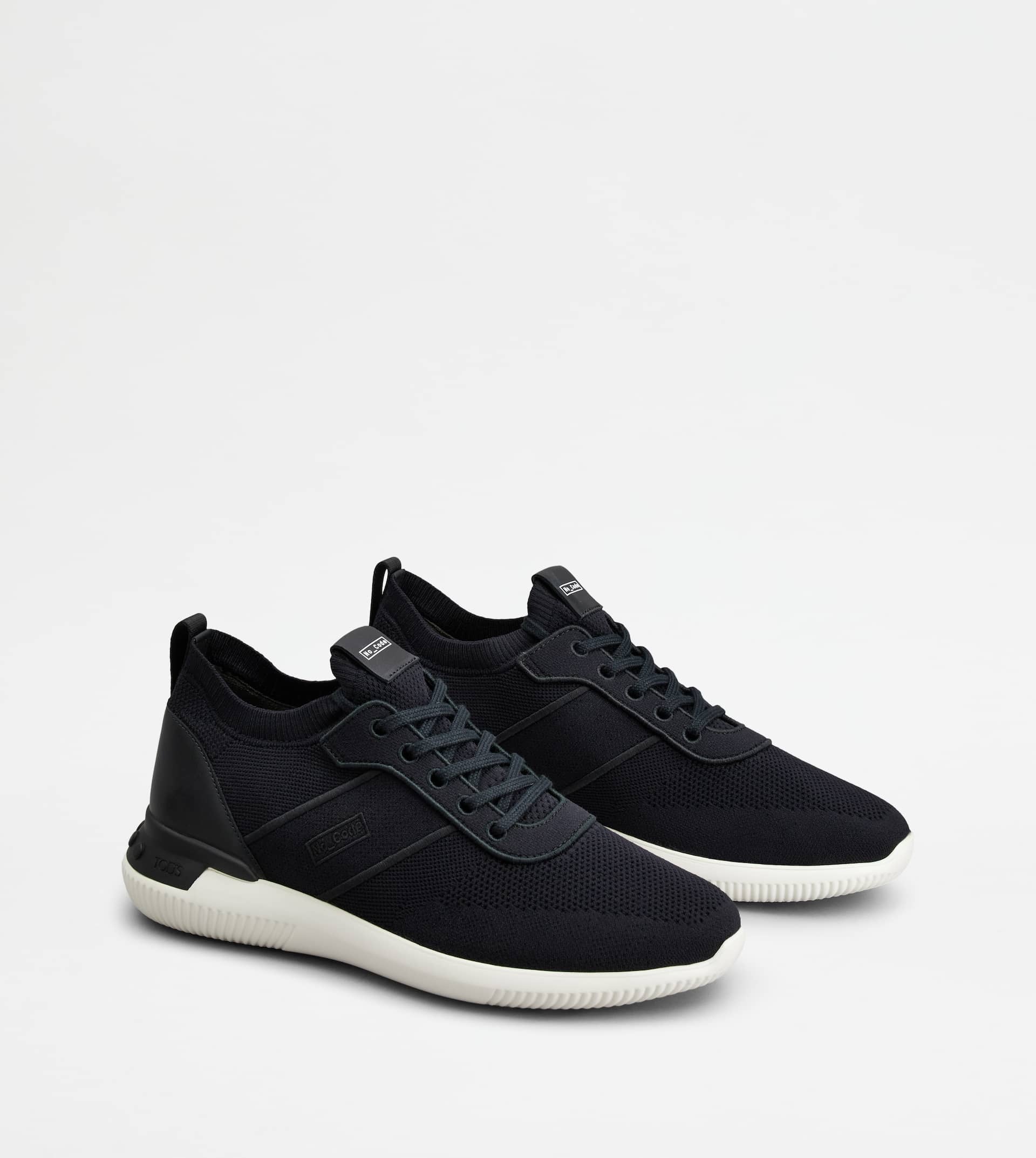 NO_CODE KNIT IN TECHNICAL FABRIC AND LEATHER - BLACK - 3