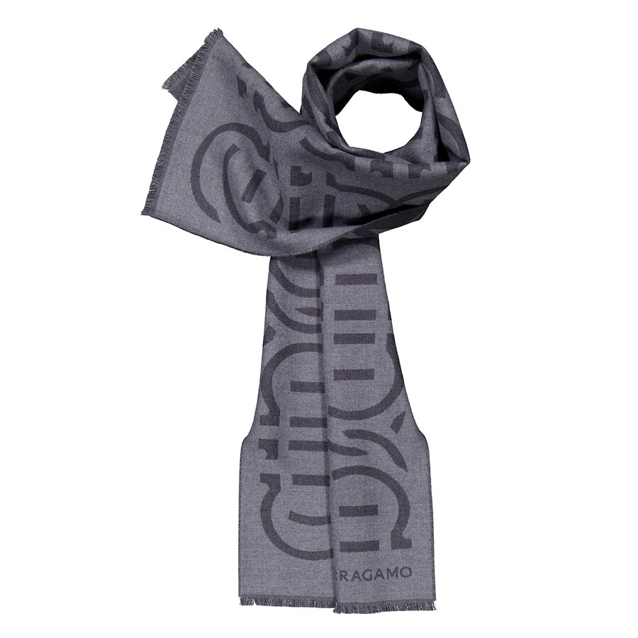 Ferragamo Logo Print Wool Scarf - 5