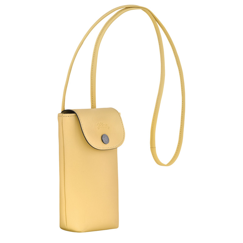 Le Pliage Xtra Phone case with leather lace Wheat - Leather 3