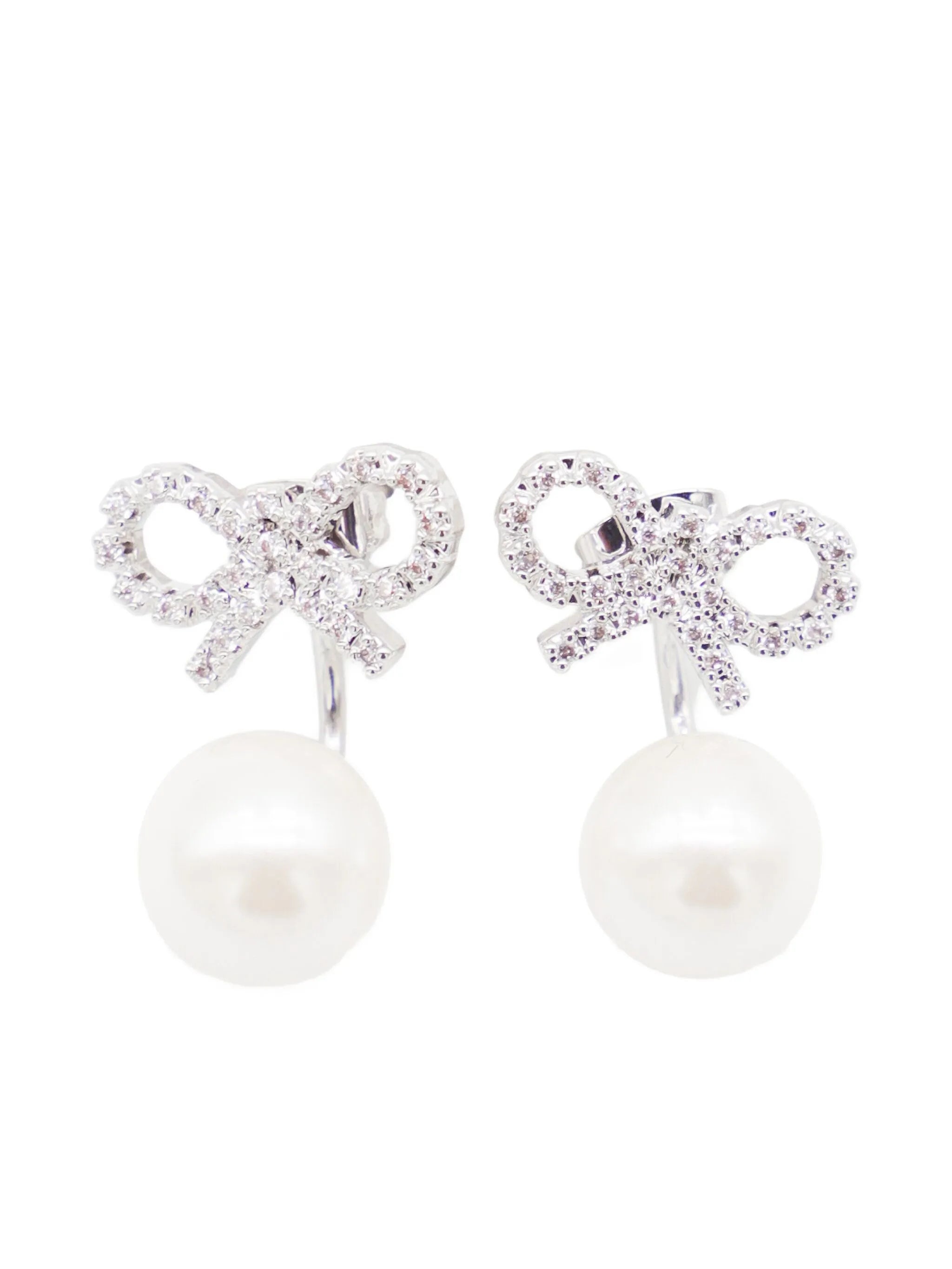 Crystal Bow Drop Earrings - 5