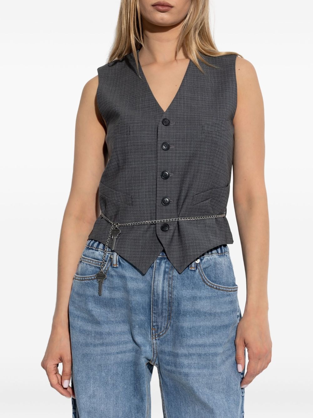 chain-embellished waistcoat - 3