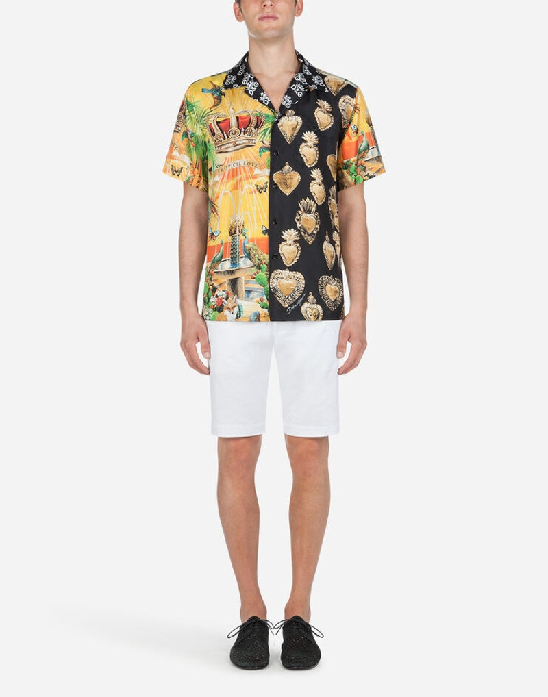 Stretch cotton bermuda shorts 6