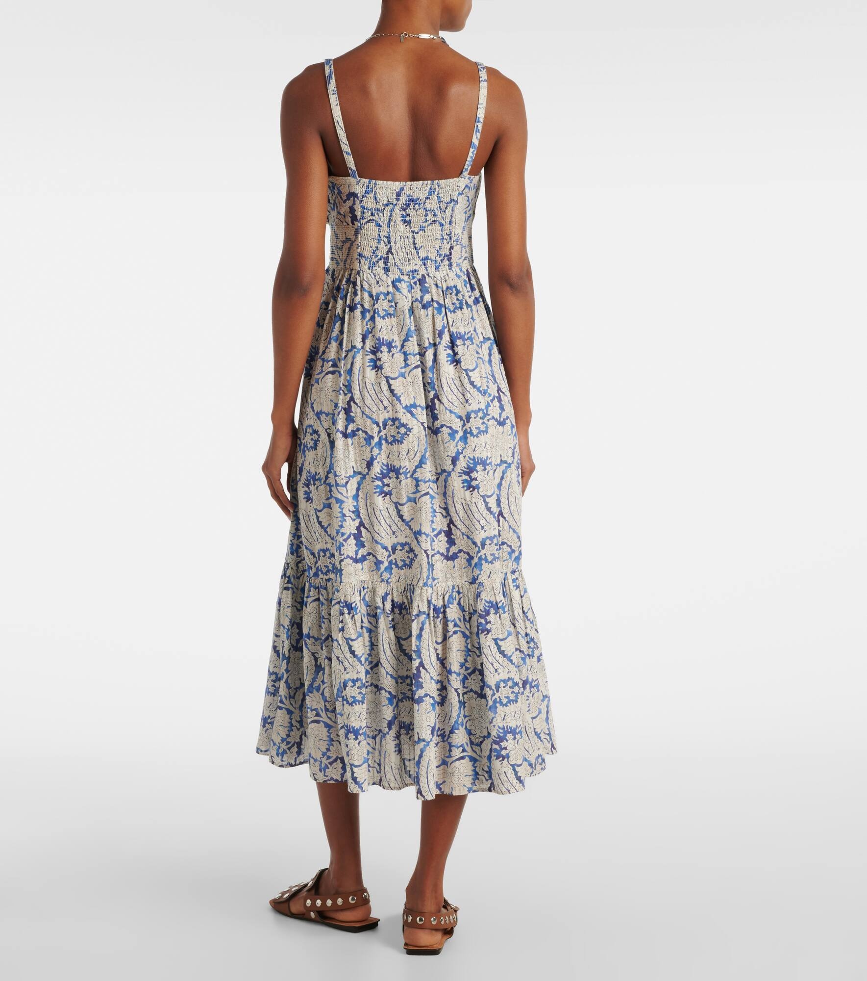 Nadine floral cotton-blend midi dress - 3