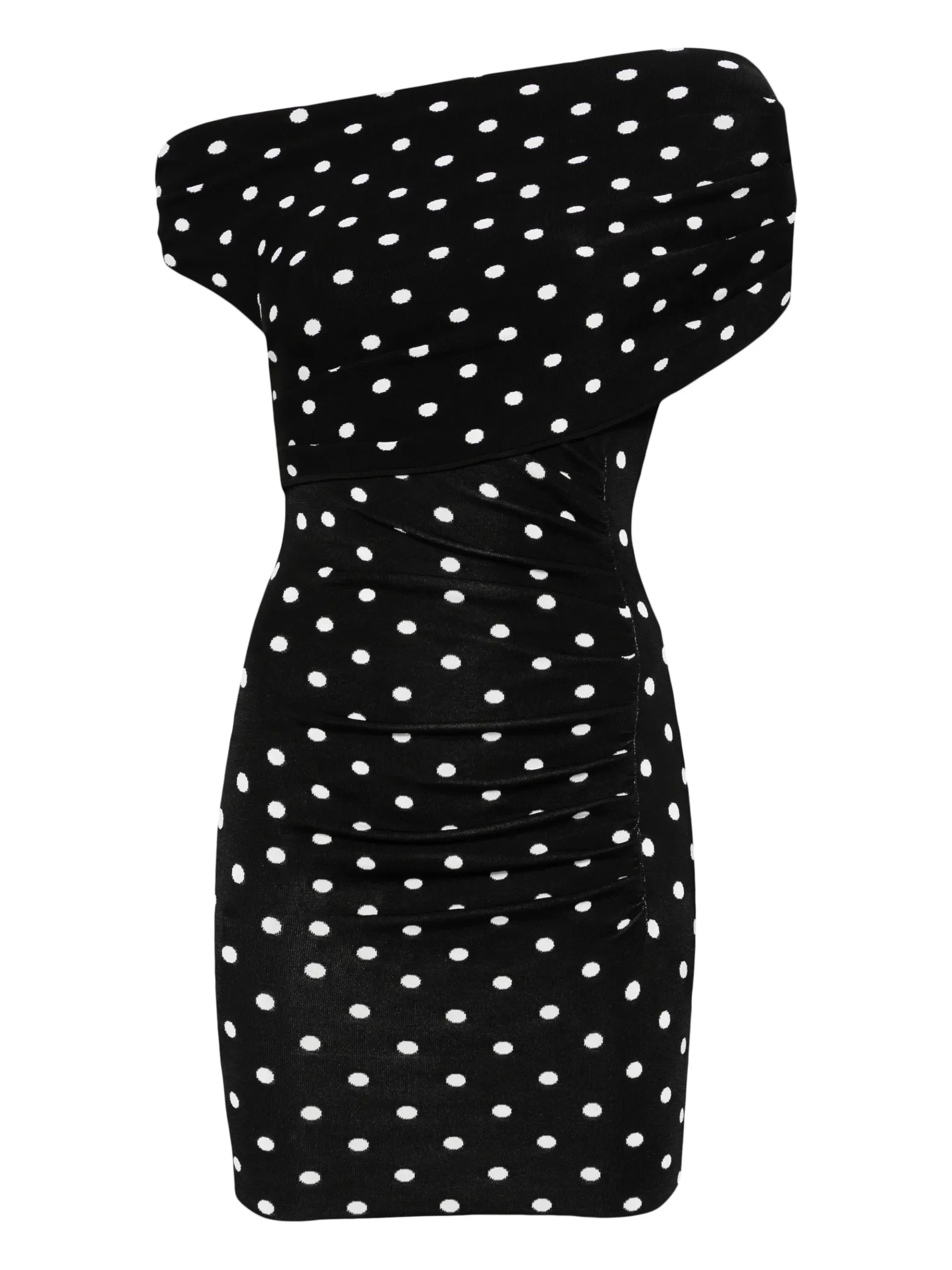 polka-dot ruched mini dress - 1