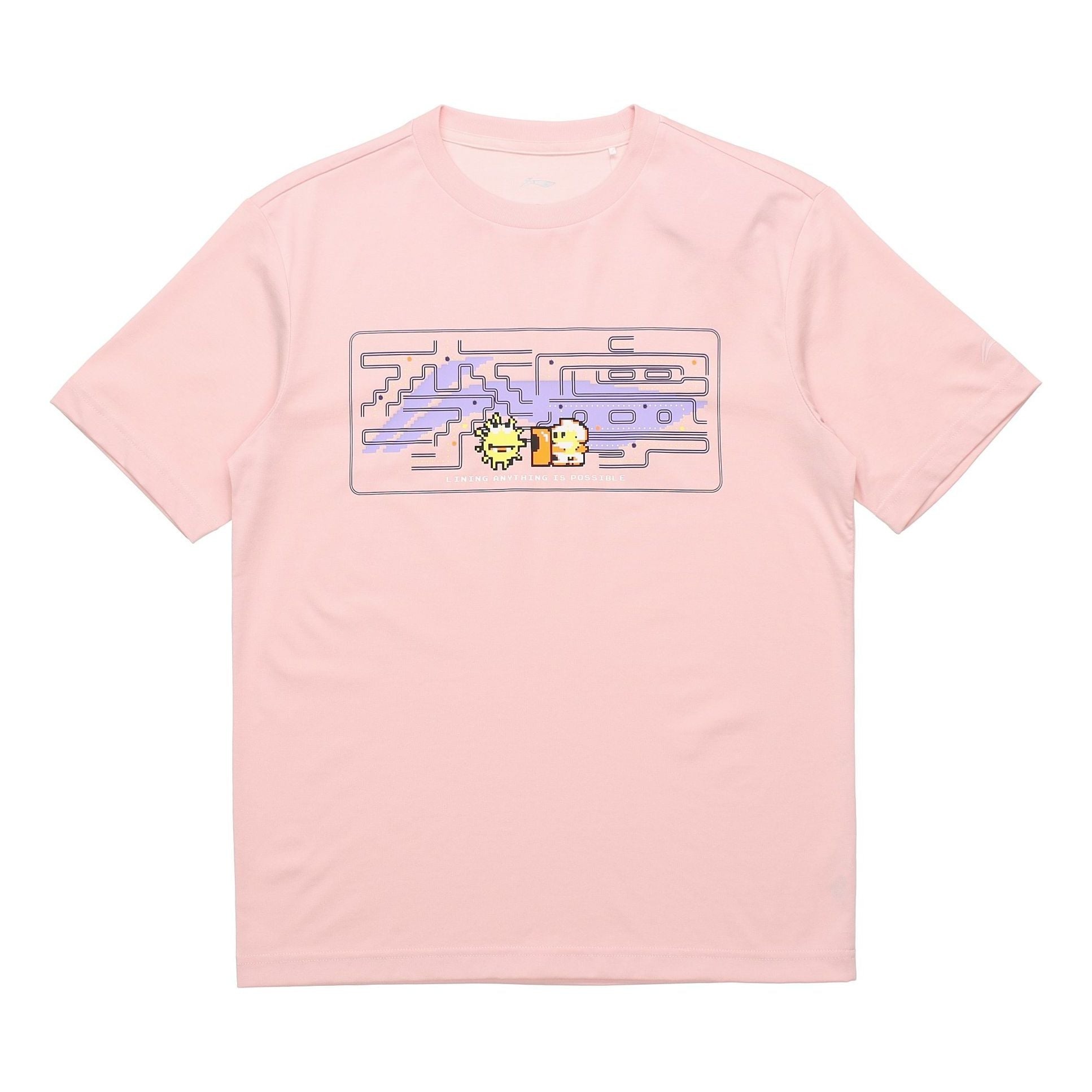 Li-Ning Cartoon Graphic Loose Fit T-shirt 'Pink' AHSR340-14 - 1