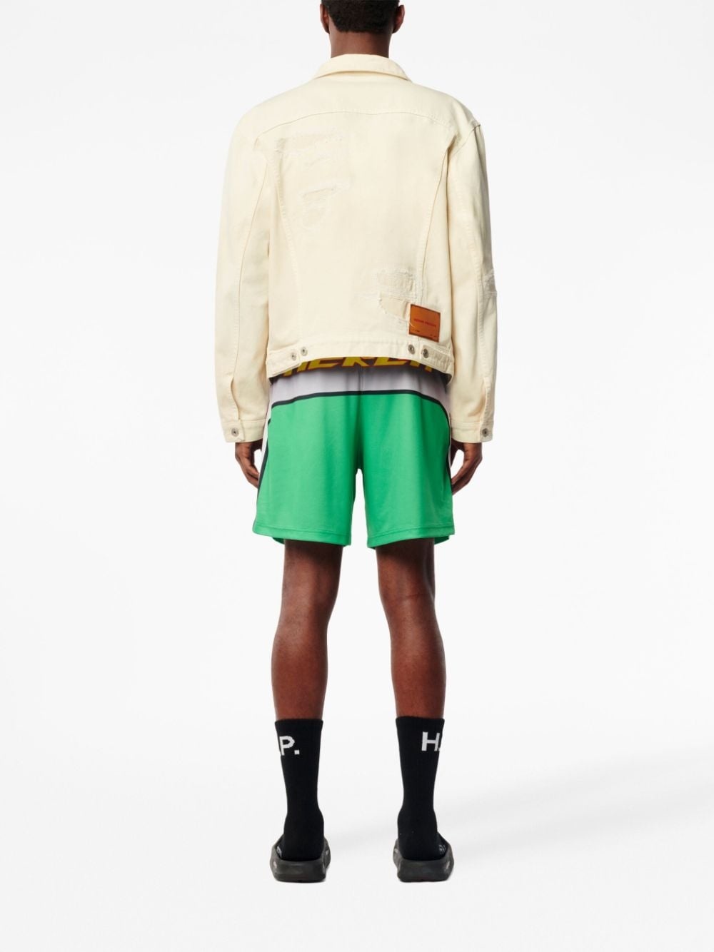logo-patch cotton jacket - 4